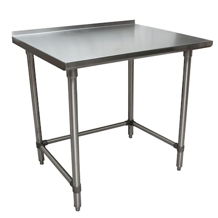 Bk Resources Stainless Steel Work Table With Open Base, 1.5" Rear Riser 48"Wx30"D VTTROB-4830
